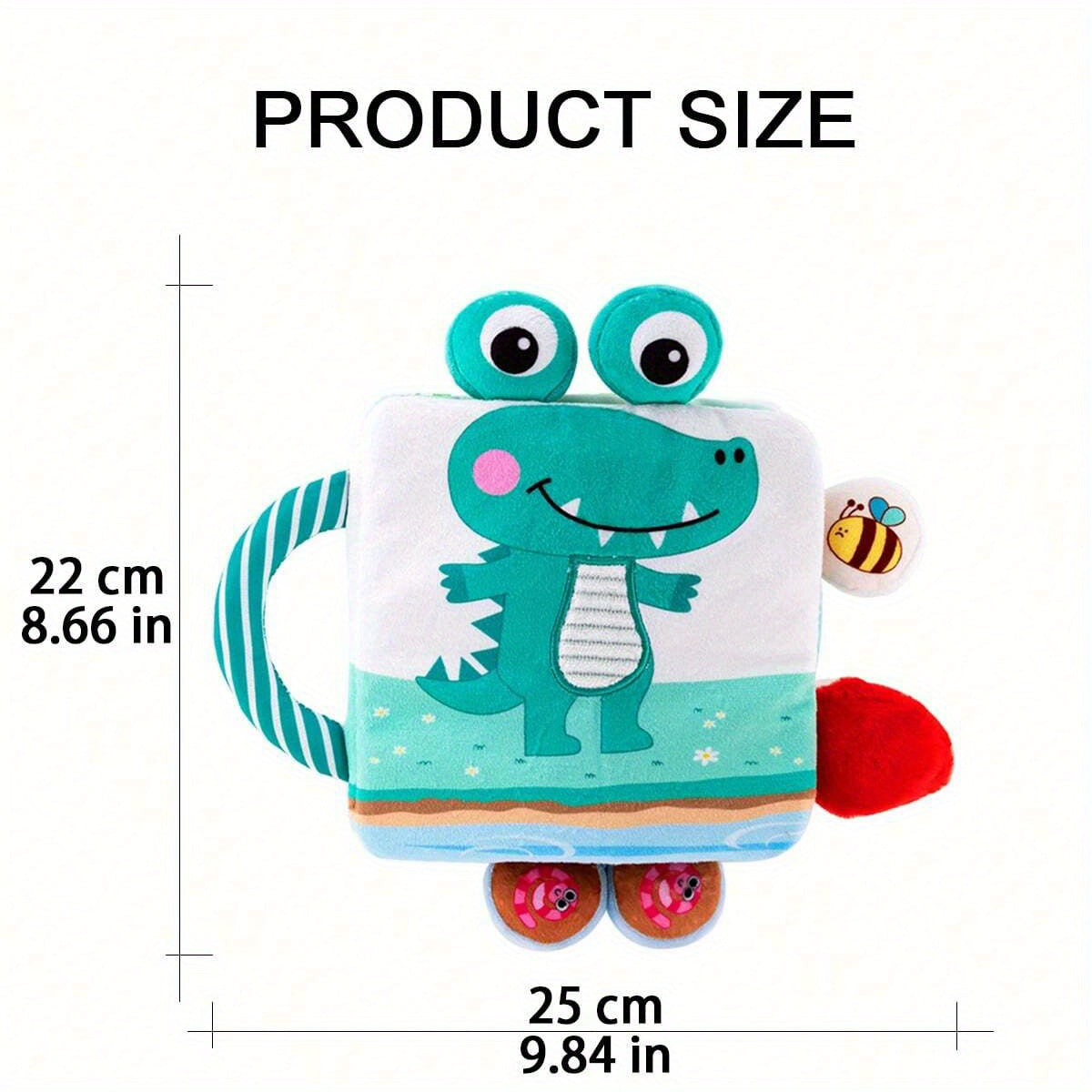 Animal Bells Soft Cloth Book for Kids Stimulates Hearing & Touch