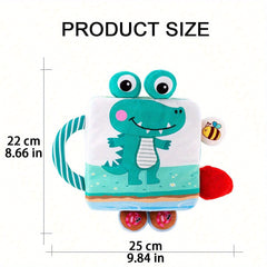 Animal Bells Soft Cloth Book for Kids Stimulates Hearing & Touch