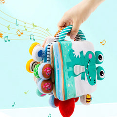 Animal Bells Soft Cloth Book for Kids Stimulates Hearing & Touch