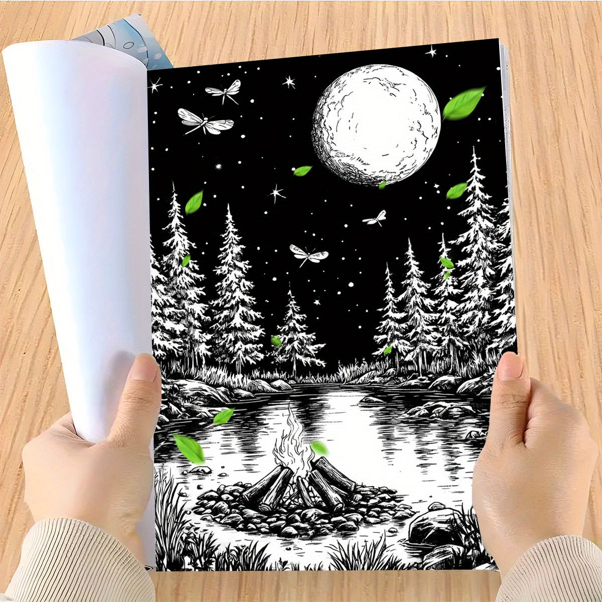 Enchanted Night Forest Deluxe Coloring Book - Relax Art for T