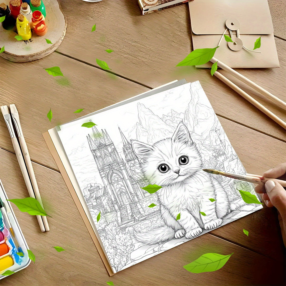 Deluxe Cat Paint By Number Kit for Adults with Complex Patterns