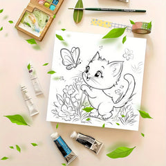 Deluxe Cat Paint By Number Kit for Adults with Complex Patterns