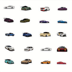 50pcs Japanese JDM Racing Car Waterproof Stickers Vinyl Decals for DIY Projects