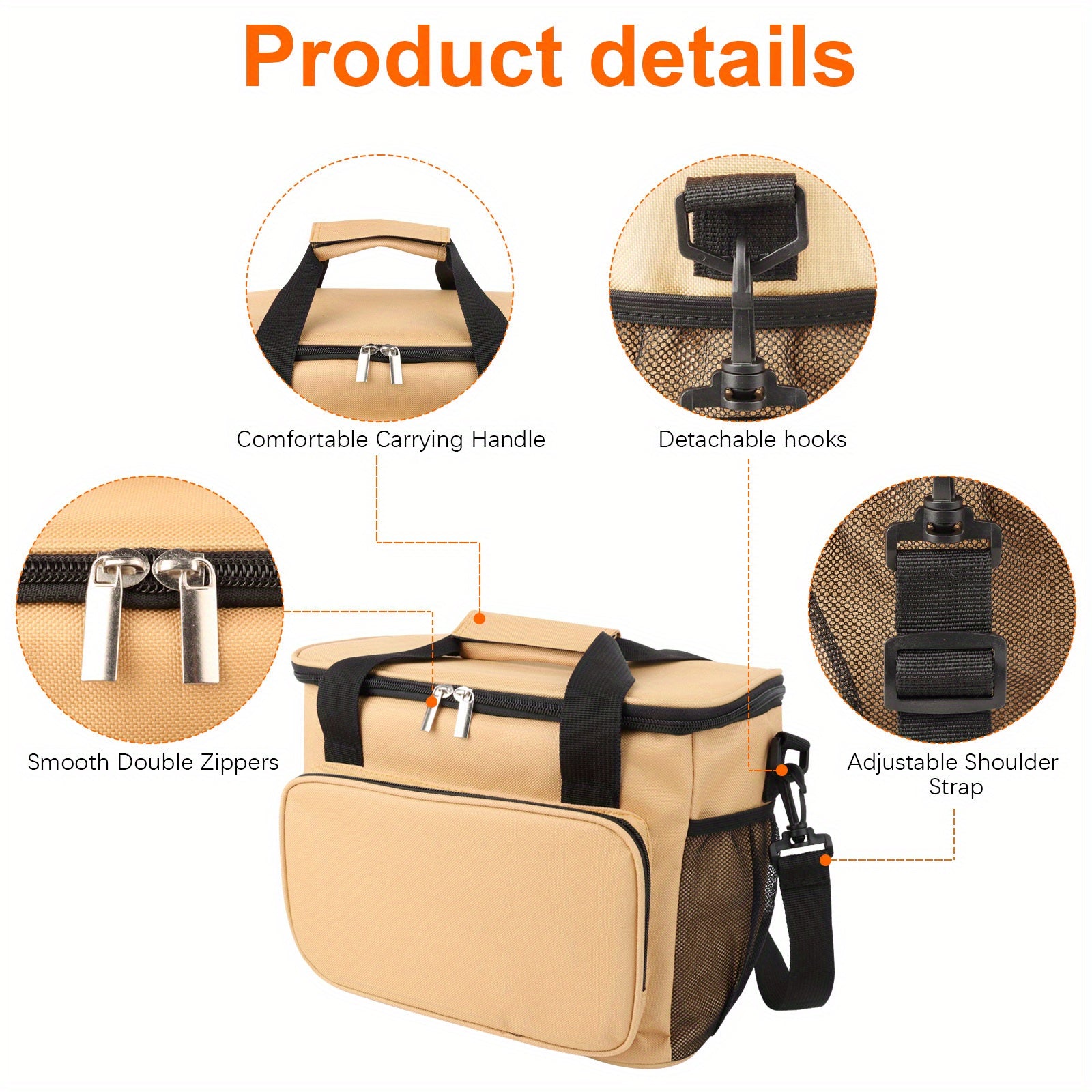 Insulated Lunch Bag Reusable Cooler Tote Leakproof Freezable Lunch Box