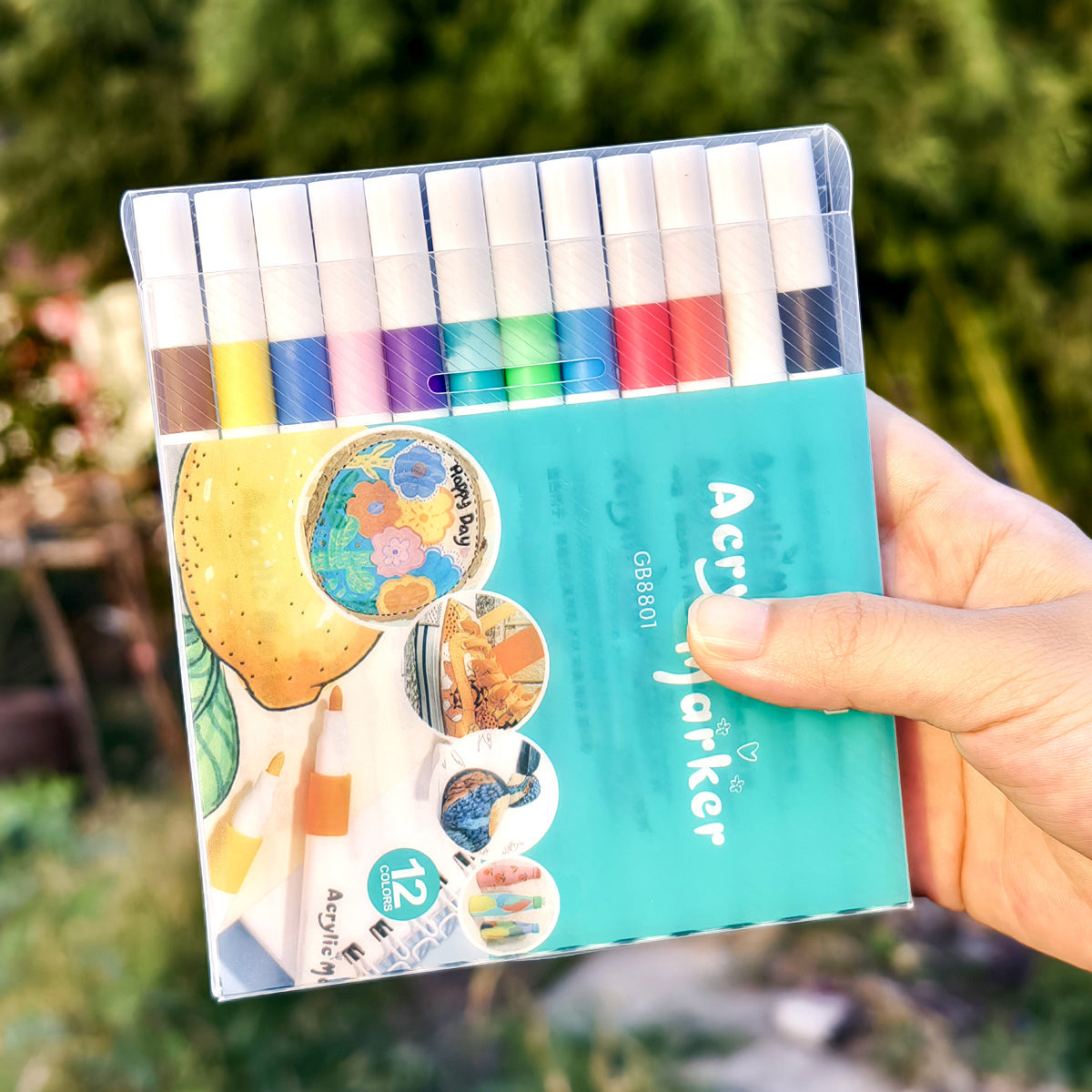 12 24 36 48 60 80 Colors Acrylic Paint Marker Set Waterproof Non Toxic Washable