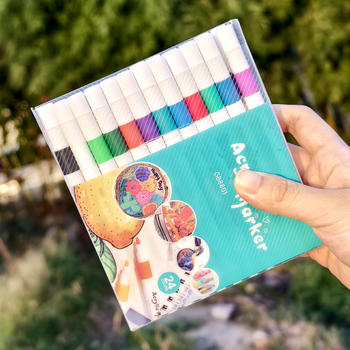 12 24 36 48 60 80 Colors Acrylic Paint Marker Set Waterproof Non Toxic Washable