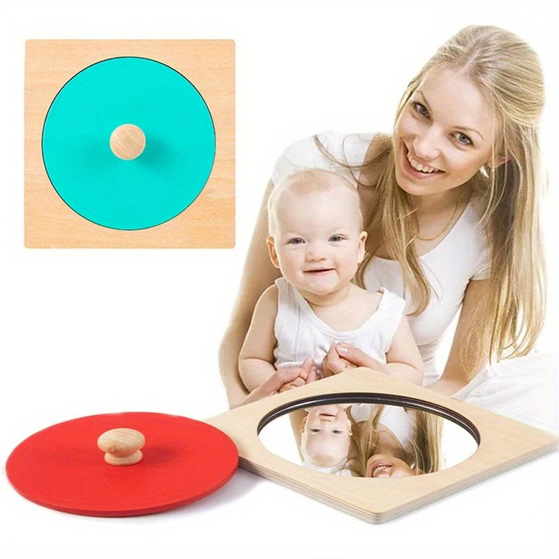 Wooden Mirror Puzzle Busy Board Early Learning Sensory Toy