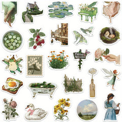 50pcs Vintage Stickers Waterproof Retro Designs for Water Bottles Skatebo
