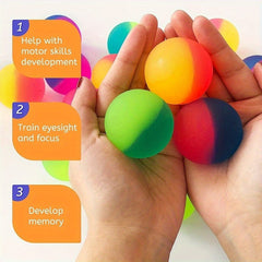 10pcs Rainbow Bouncy Balls Colorful Party Favors for Kids Birthday & Halloween