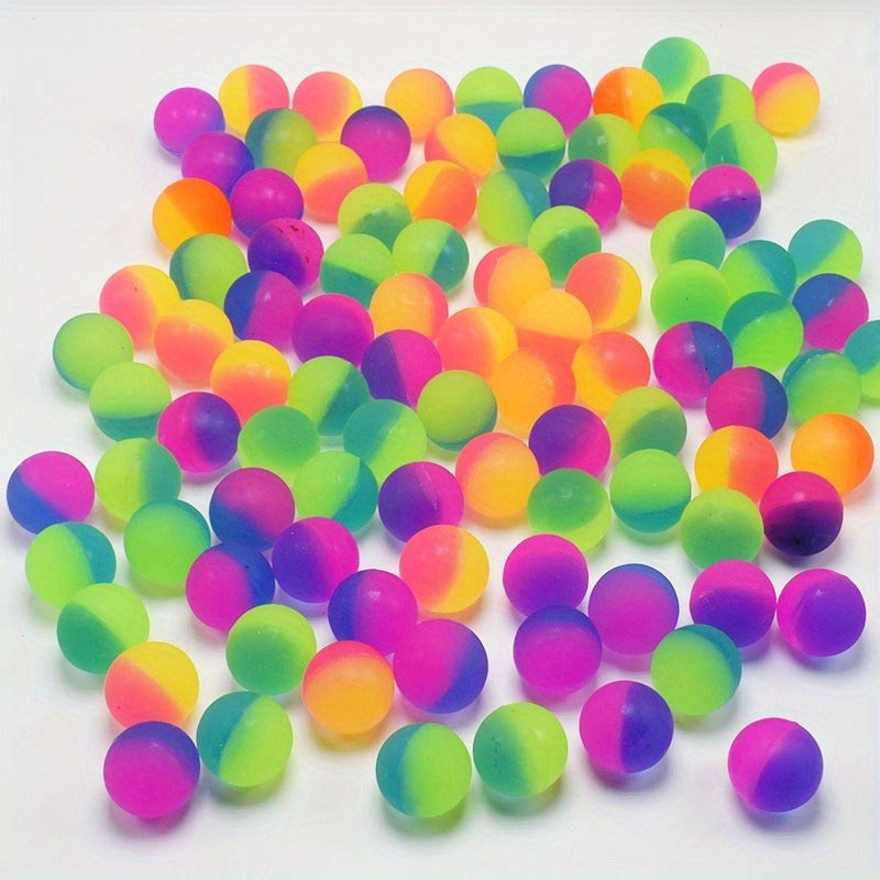 10pcs Rainbow Bouncy Balls Colorful Party Favors for Kids Birthday & Halloween
