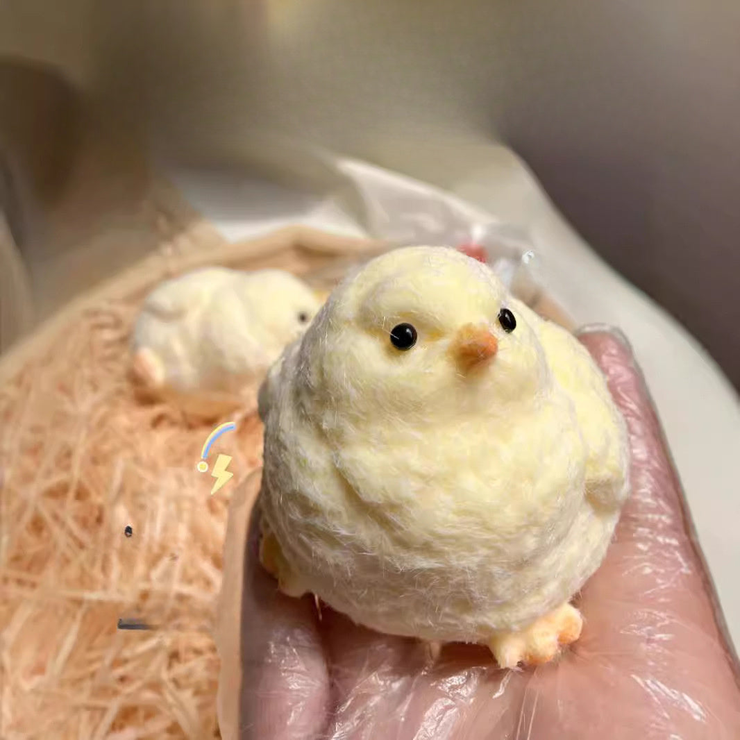Soft Chickie Toy: Squeeze & Pinch Plush TPR Chickie - Yellow