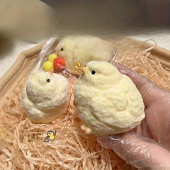 Soft Chickie Toy: Squeeze & Pinch Plush TPR Chickie - Yellow