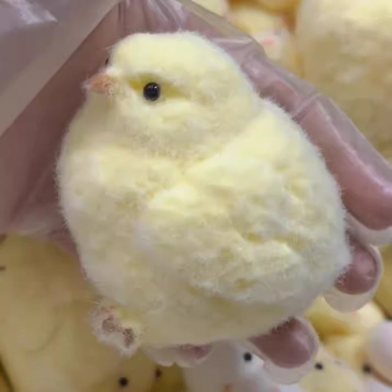 Soft Chickie Toy: Squeeze & Pinch Plush TPR Chickie - Yellow