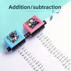 2pcs Math Seal Set for Teachers, Red Ink, Addition Subtraction