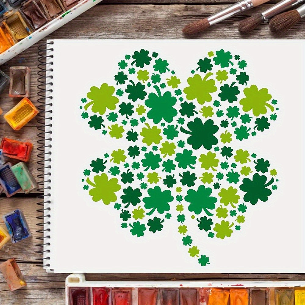 Reusable Plastic Drawing Stencil Clover Pattern 300x300mm