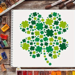 Reusable Plastic Drawing Stencil Clover Pattern 300x300mm
