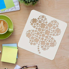 Reusable Plastic Drawing Stencil Clover Pattern 300x300mm