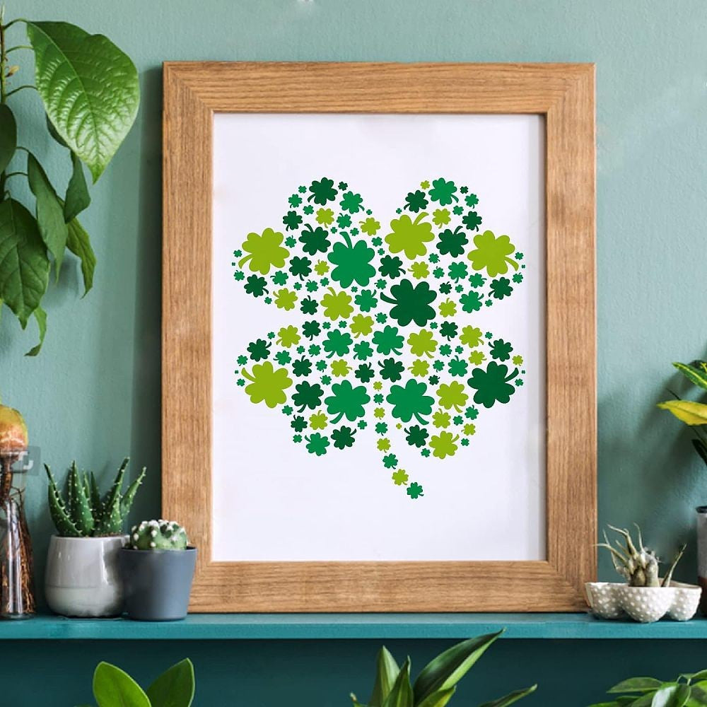 Reusable Plastic Drawing Stencil Clover Pattern 300x300mm
