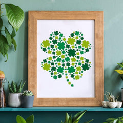 Reusable Plastic Drawing Stencil Clover Pattern 300x300mm