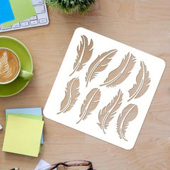 Feather Pattern Reusable Stencil 30x30 cm