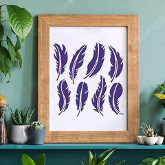 Feather Pattern Reusable Stencil 30x30 cm