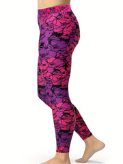  Floral Print Skinny Stretch Yoga Leggings