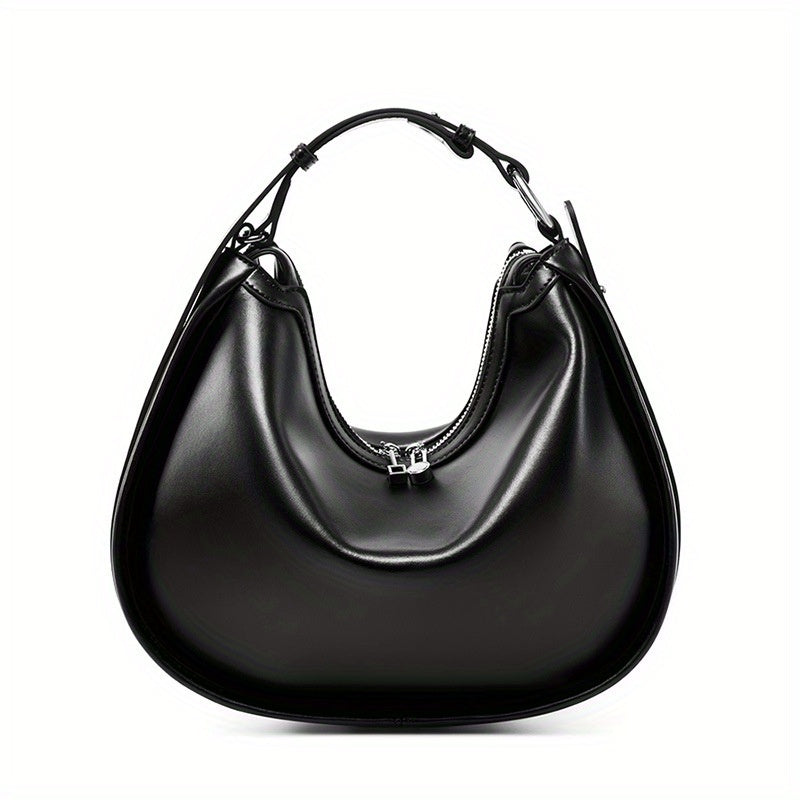 Small Crescent Bag Leather Armpit Bag for Women