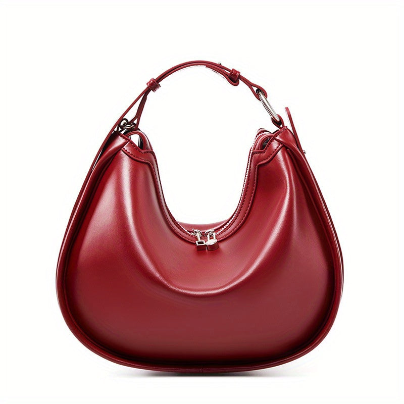 Small Crescent Bag Leather Armpit Bag for Women