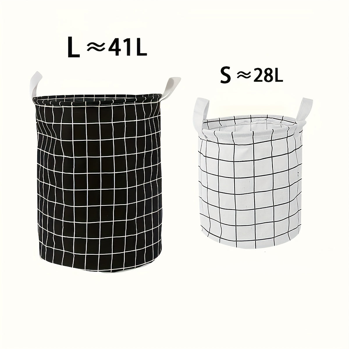 Fabric Cotton Linen Clothes Basket Waterproof Storage Plaid Design