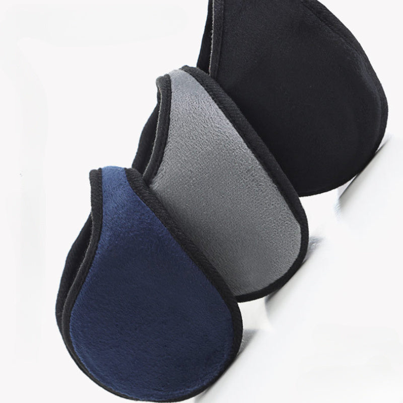 Winter Cycling Earmuffs Back Worn Warm Ear Protection Navy Grey Brown