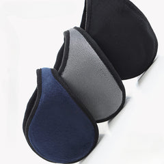 Winter Cycling Earmuffs Back Worn Warm Ear Protection Navy Grey Brown