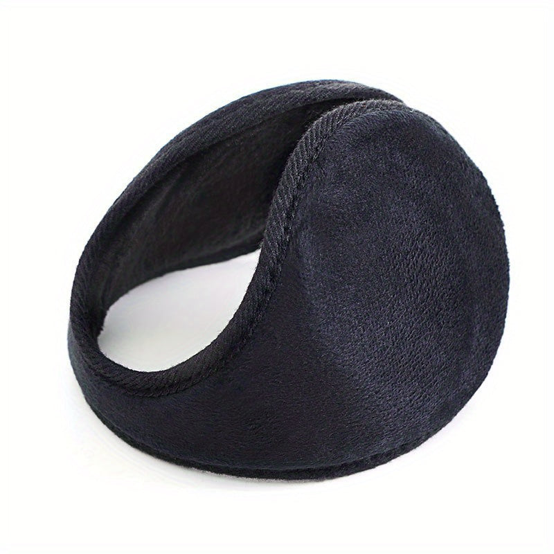 Winter Cycling Earmuffs Back Worn Warm Ear Protection Navy Grey Brown