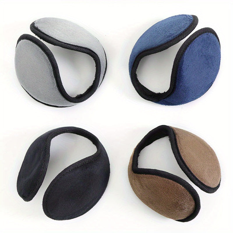 Winter Cycling Earmuffs Back Worn Warm Ear Protection Navy Grey Brown
