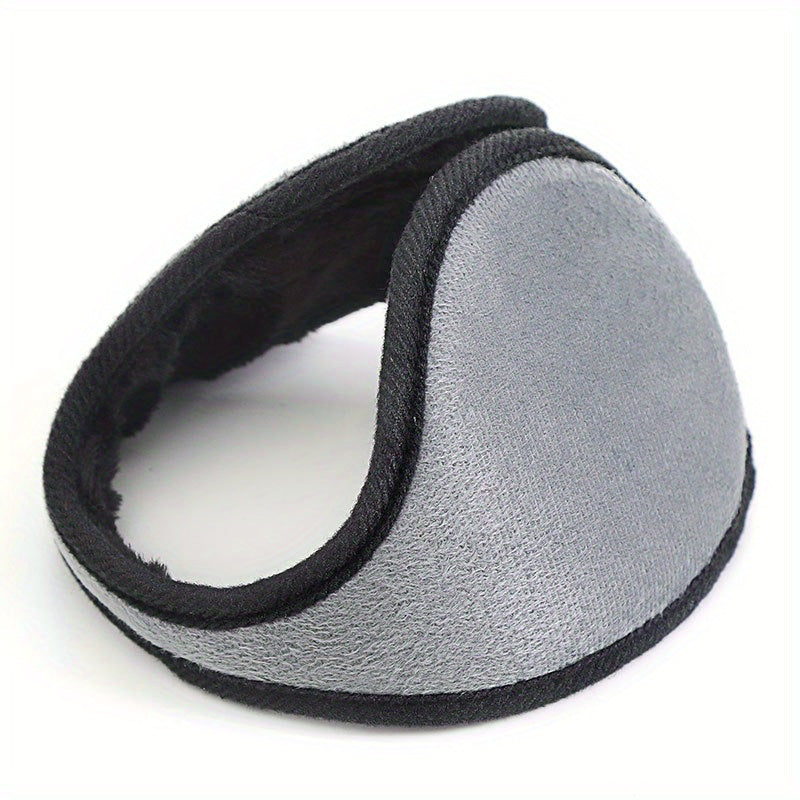 Winter Cycling Earmuffs Back Worn Warm Ear Protection Navy Grey Brown