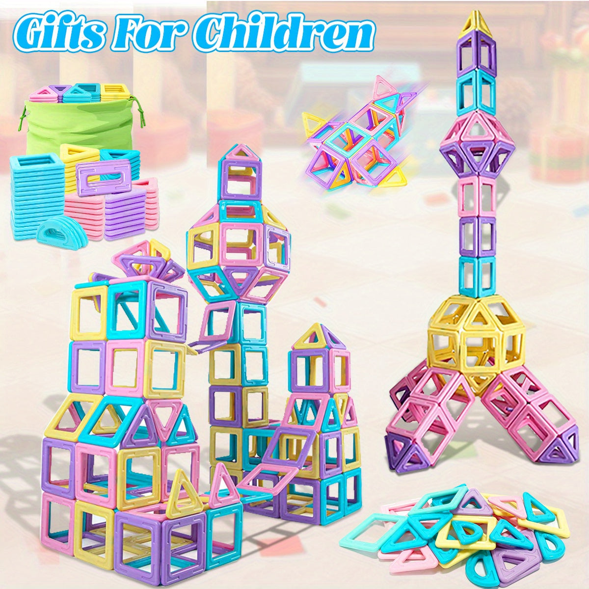 Magnetic Big Size Macaron Construction Set Educational Toy