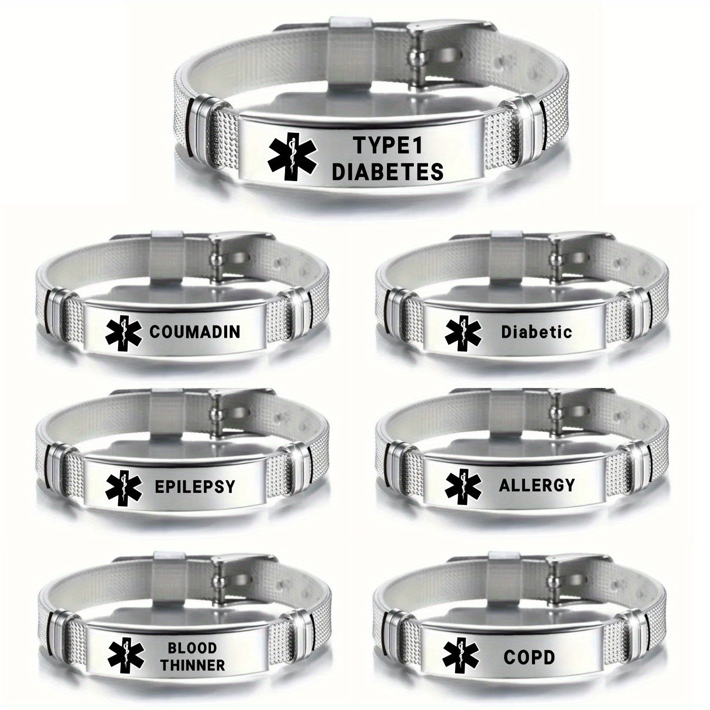 PU Silicone Stainless Steel Bracelet for Casual Attire