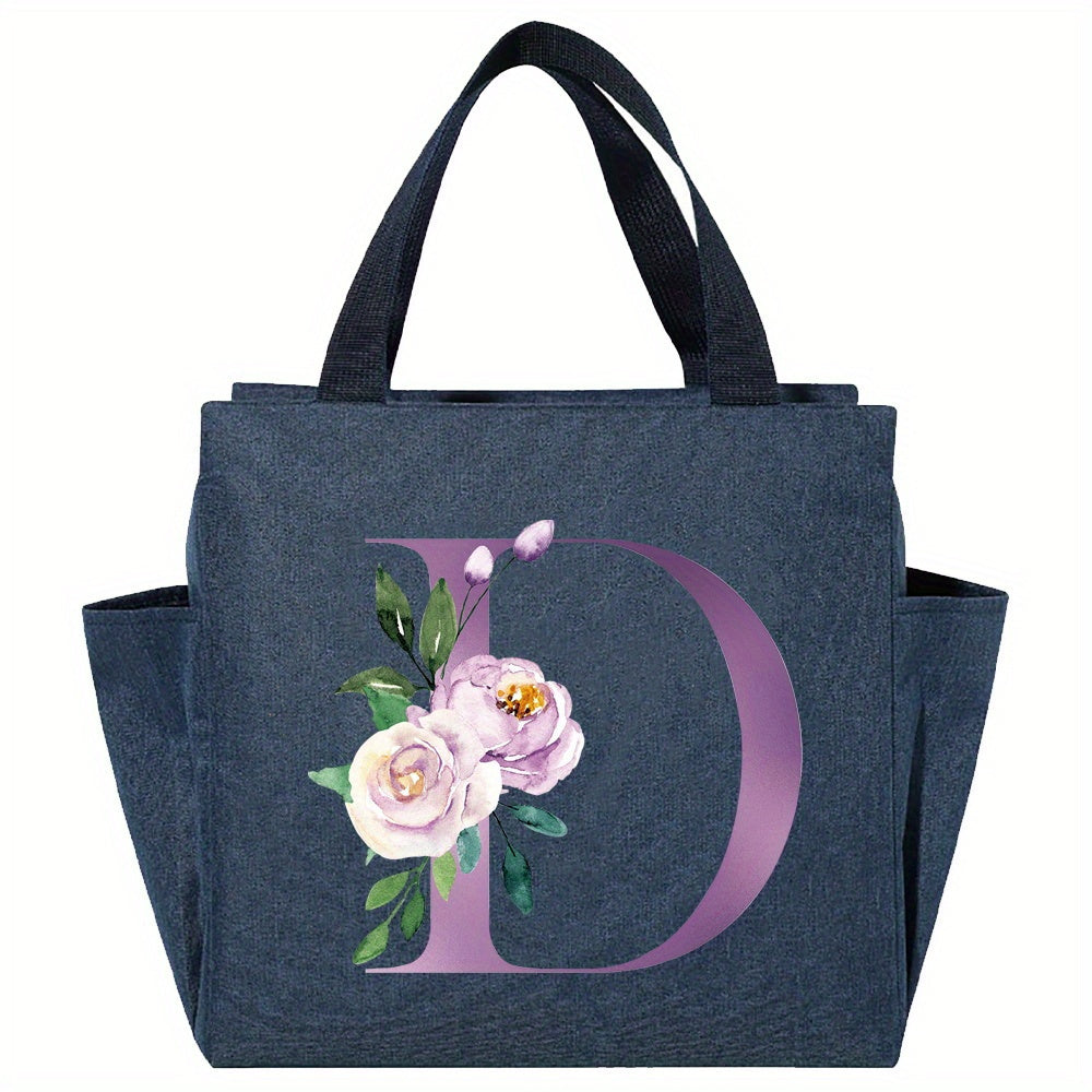 Floral Monogram Insulated Lunch Bag & Tote