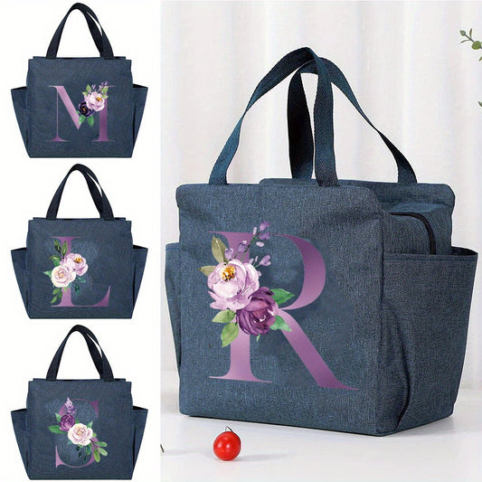 Floral Monogram Insulated Lunch Bag & Tote