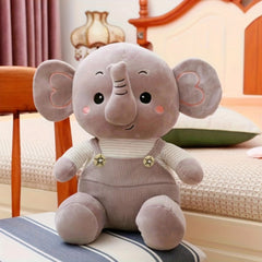 Cute Elephant Plush Toy with Long Trunk, Soft Polyester, Birthday & Holiday Gift