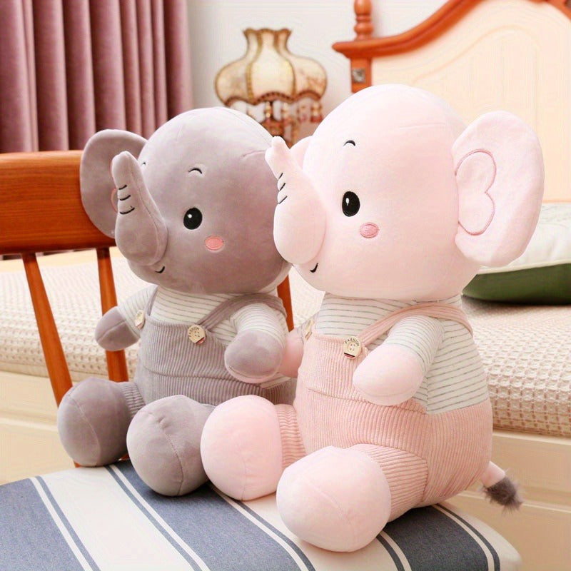 Cute Elephant Plush Toy with Long Trunk, Soft Polyester, Birthday & Holiday Gift