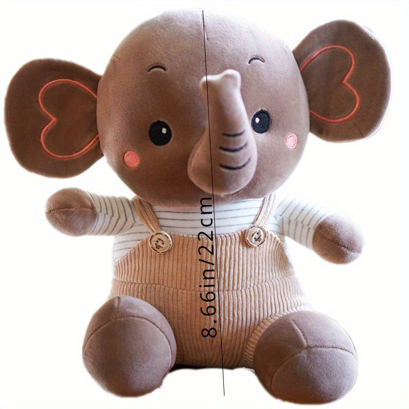 Cute Elephant Plush Toy with Long Trunk, Soft Polyester, Birthday & Holiday Gift