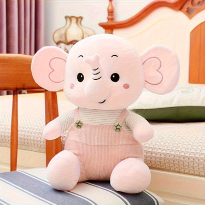 Cute Elephant Plush Toy with Long Trunk, Soft Polyester, Birthday & Holiday Gift
