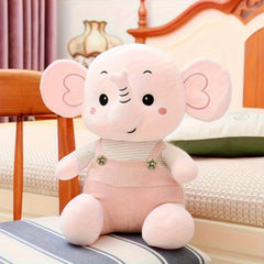 Cute Elephant Plush Toy with Long Trunk, Soft Polyester, Birthday & Holiday Gift