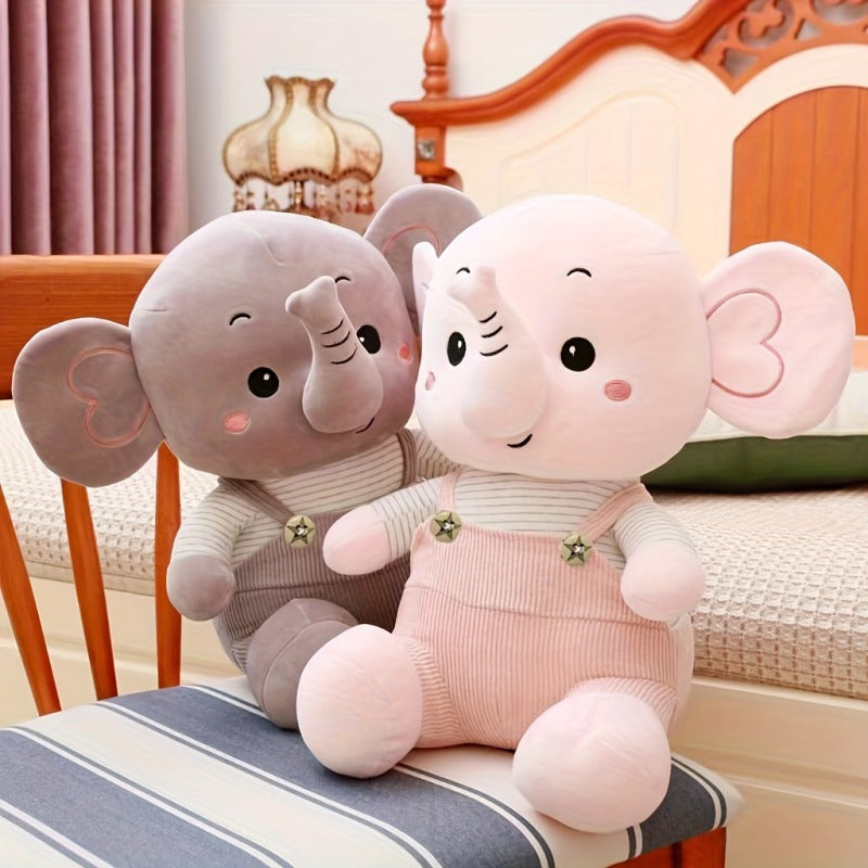 Cute Elephant Plush Toy with Long Trunk, Soft Polyester, Birthday & Holiday Gift