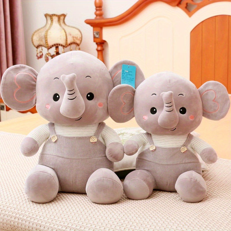 Cute Elephant Plush Toy with Long Trunk, Soft Polyester, Birthday & Holiday Gift
