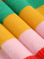 Rainbow Button V neck Knit Cardigan Baby Girls Sweater Coat