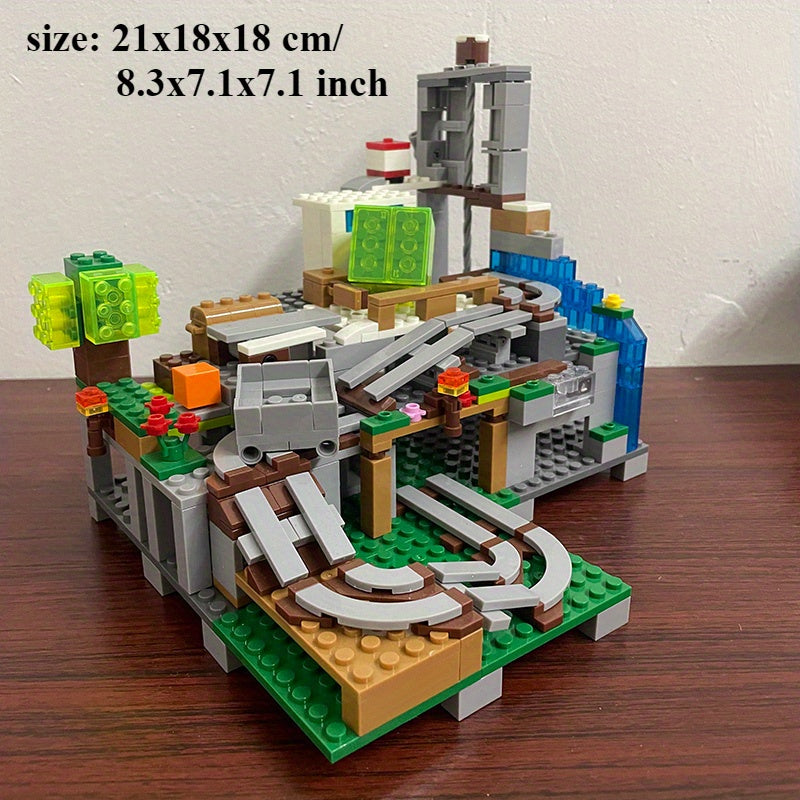 Bricks Mine Mountain Cave Slide Building Blocks Toys for Gift