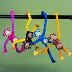 4pcs Stretchy Monkey Suction Cup Toys Colorful Goodie Bag Ideal
