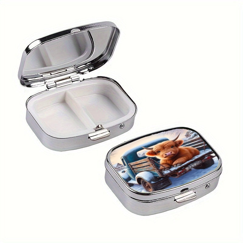 Niuniu Pill Box 2 Compartment Rectangular Decorative Organizer