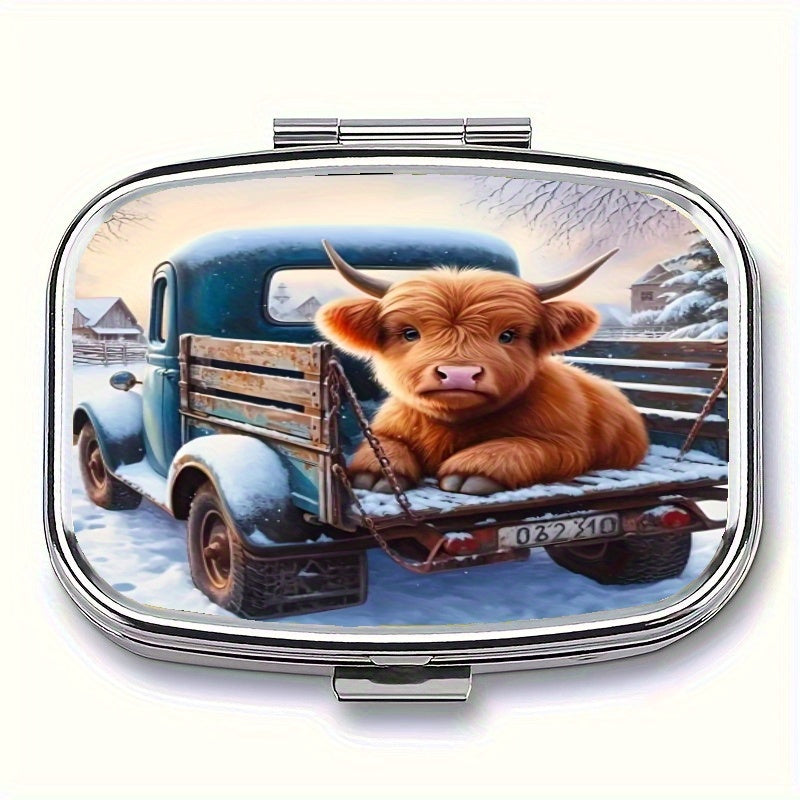 Niuniu Pill Box 2 Compartment Rectangular Decorative Organizer